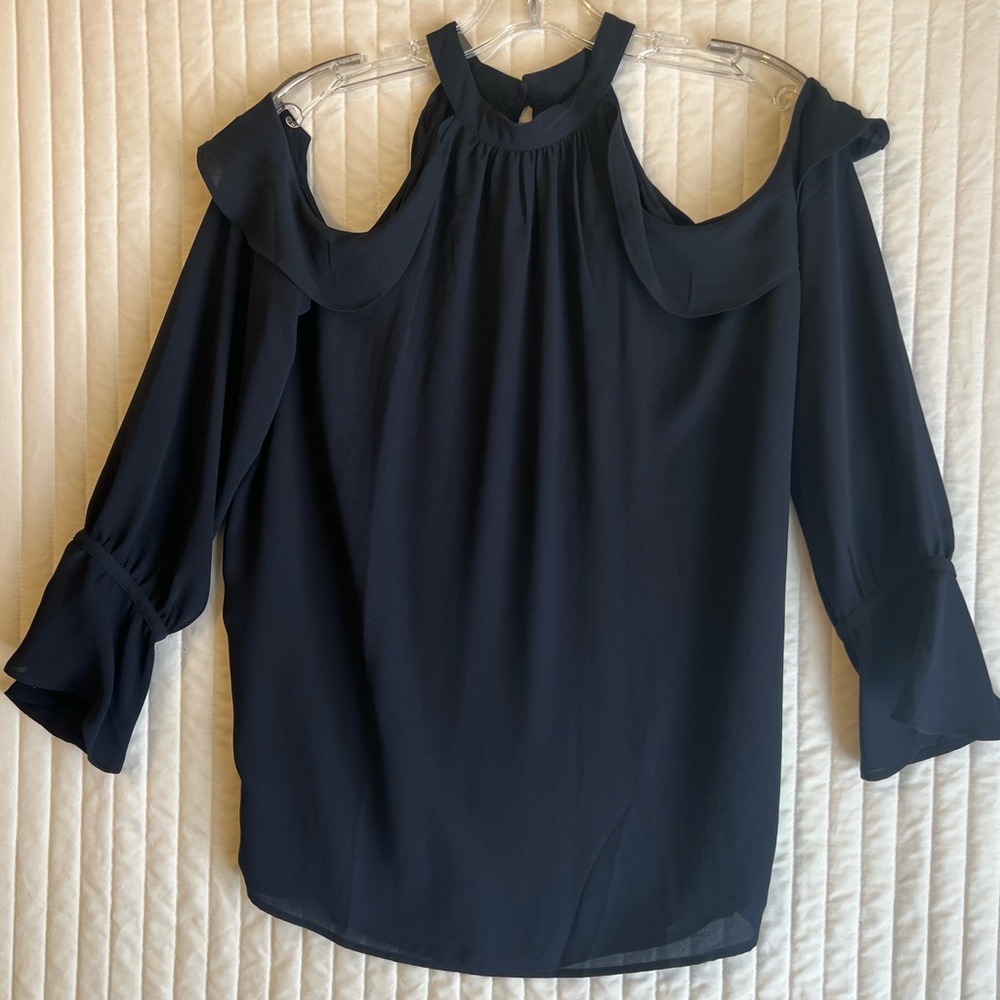 LOFT women’s May peep shoulder blouse size medium